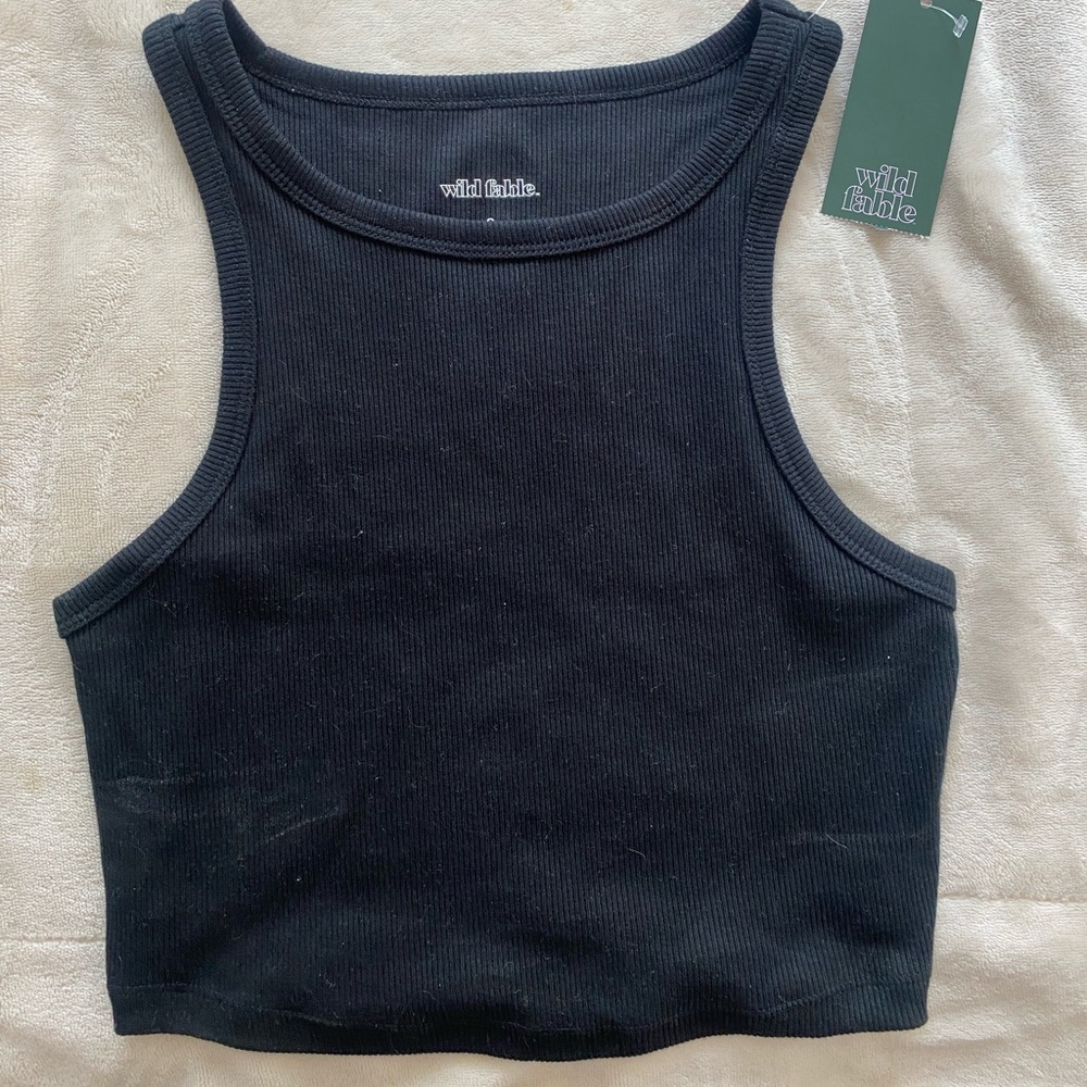 Black Cropped Tank Top